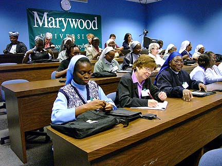 In 2004, ASEC hosted a conference at Marywood University for 18 African sisters in leadership positions to enhance their understanding of technology and to mutually explore avenues for access to education in their countries.
